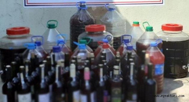 163 litre sahte şarap ele geçirildi