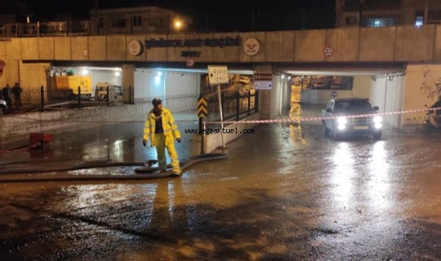 Şiddetli Yağmur’da Başkan Ve Ekibi Görev Başında