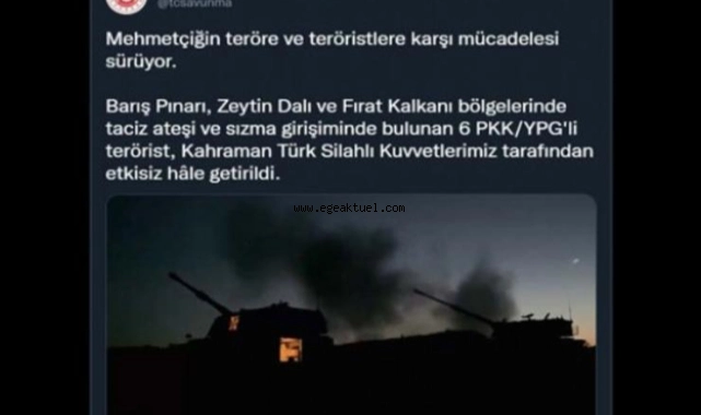 6 PKK/YPG'li terörist etkisiz hale getirildi