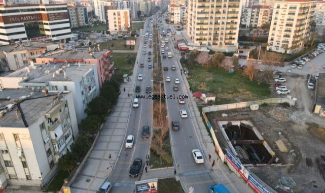 Çiğli Tramvay hattı çalışmaları nedeniyle trafik akışında değişiklik