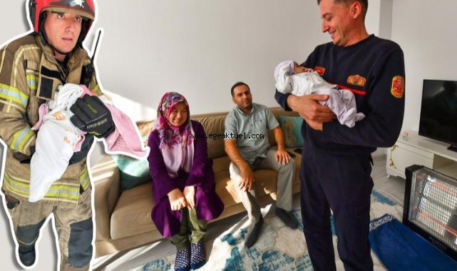 Kahraman itfaiyeci yangından kurtardığı Nehir bebekle buluştu