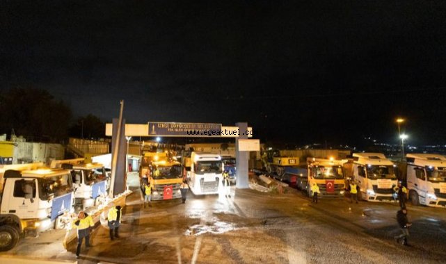İzmir Büyükşehir Belediyesi’nin iş makineleri yola çıktı