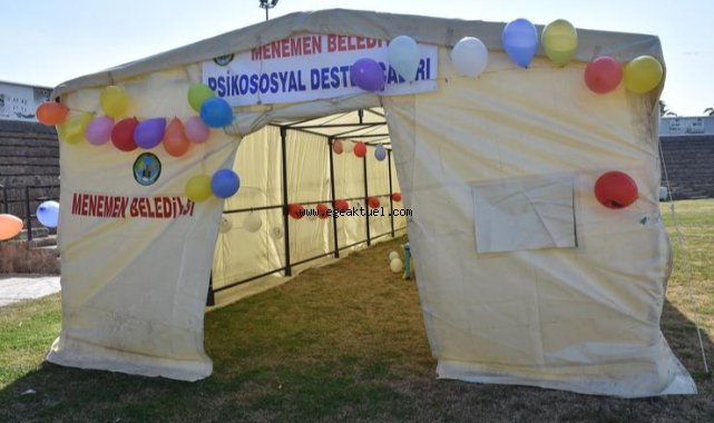 Menemen Belediyesi afetzedelerin yanında