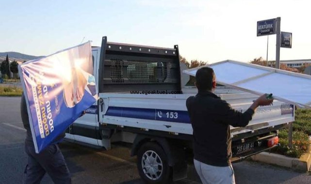 CHP Selçuk itiraz etti seçim kurulu o pankartları kaldırdı