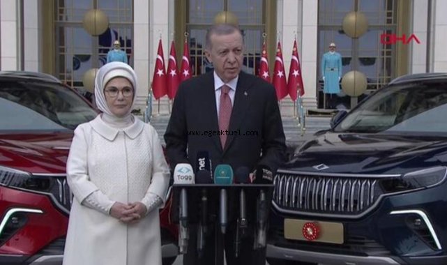Cumhurbaşkanı Erdoğan ve Emine Erdoğan Togg'u teslim aldı