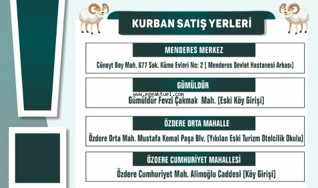 Menderes’te Kurban Yerleri Hazır