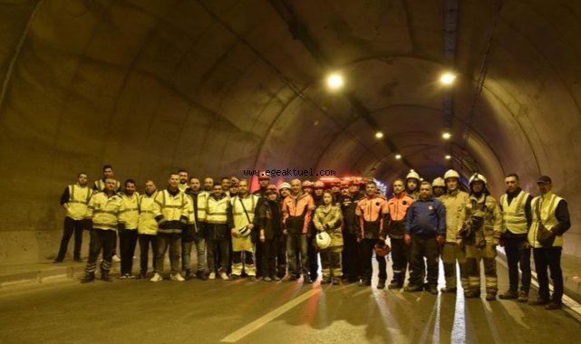 Tünelde yangın tatbikatı yapıldı