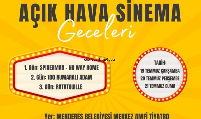 Menderes’te Yazlık Sinema Günleri Başlıyor