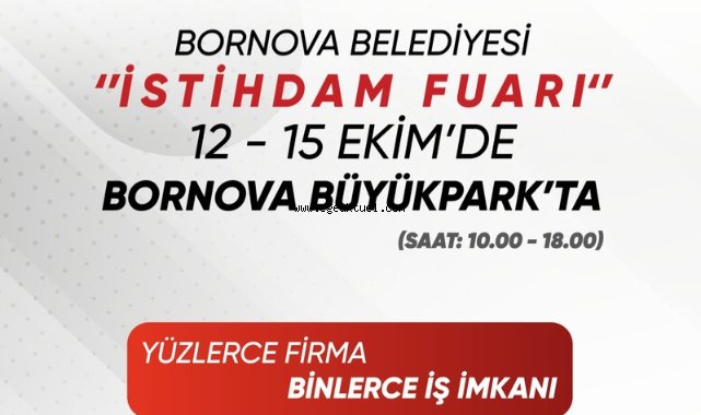 Bornova Belediyesi İstihdam Fuarı 12 Ekim’de açılıyor