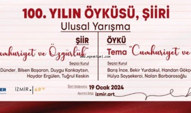 “100. Yılın Öyküsü, Şiiri” yarışmasına başvurular başladı