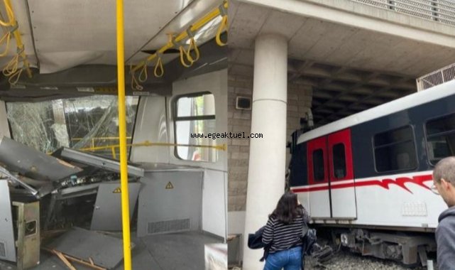 İzmir'de seyir halindeki metro raydan çıktı!