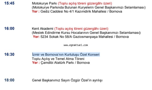 CHP Lideri Özel İzmir’e geliyor