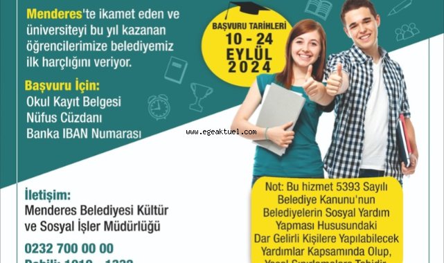 İlk Harçlık Menderes Belediyesi’nden