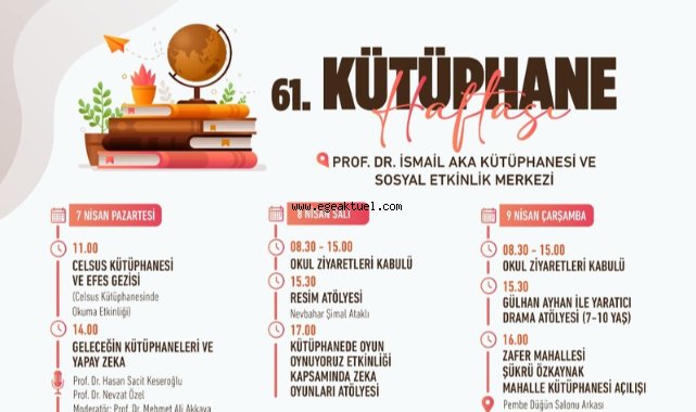 Efes Selçuk Kütüphane Haftasını renkli etkinliklerle kutlayacak
