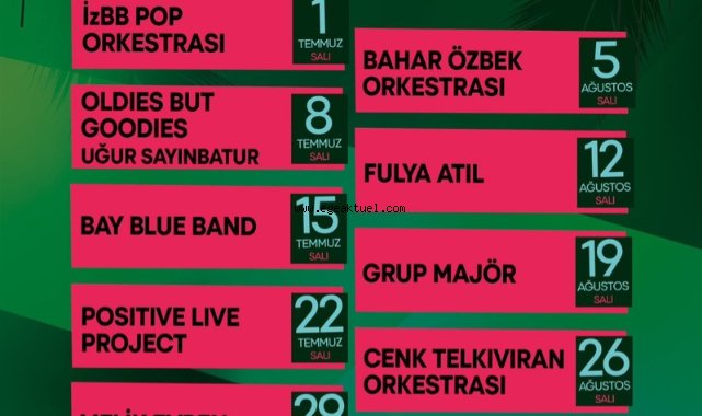 Çim Konserleri 1 Temmuz’da başlıyor