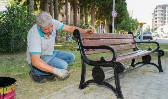 Gaziemir’in parklarında yoğun çalışma