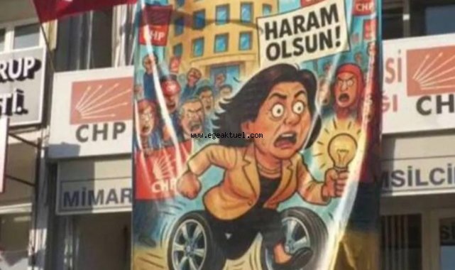 Çerçioğlu pankartı asıldı: 'Haram olsun!'