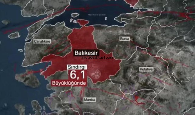 Balıkesir'de 6,1 büyüklüğünde deprem