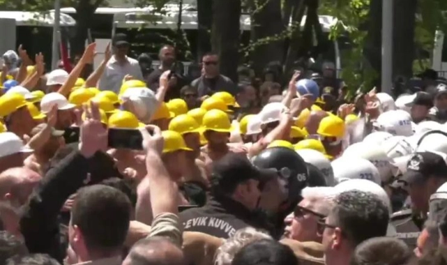 Ankara'da Bakanlığa yürümek isteyen maden işçilerine polis müdahalesi