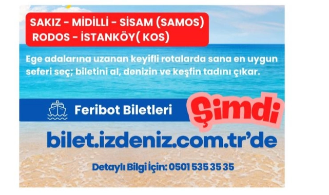 İZDENİZ’den Ege adalarına online feribot bileti kolaylığı
