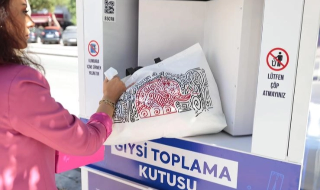 Konaklıların eski giysileri çöpe değil geri dönüşüme gidiyor