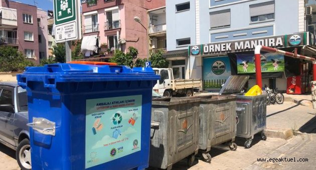 Ambalaj atıkları mavi konteynerlere