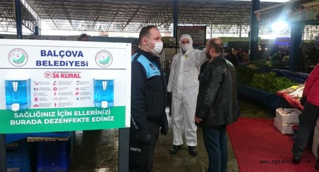 Balçova Zabıtasından Koronavirüs önlemleri