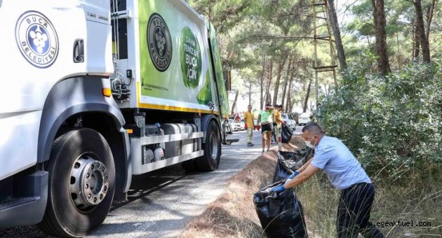 Başkan Kılıç kolları sıvadı, ormandaki çöpleri tek tek topladı