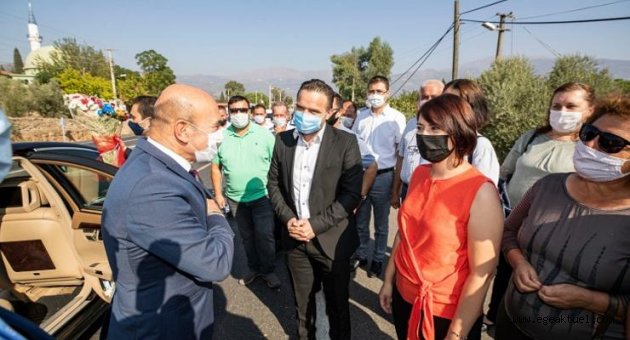 Başkan Soyer’den Kiraz’da yoğun mesai