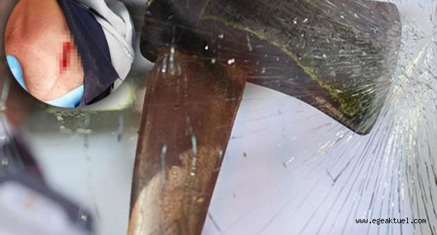 Bayraklı'da dezenfekte çalışması yürüten işçiye baltalı saldırı