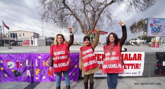 Bergama'daki kadın işçiler yasaklara karşı mücadelelerini sürdürüyorlar