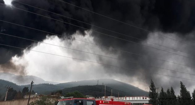 Bornova'da plastik ambalaj deposunda yangın çıktı