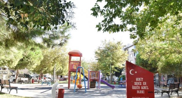 Bornova'da Şehit Er Özgür Ağmil Parkı’nı da yenilendi