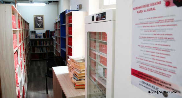 Buca Belediyesi Kütüphanesi’nde özel sterilizasyon önlemi