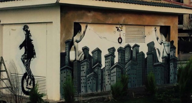 Buca’nın duvarları sanatla boyandı
