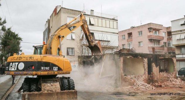 Bucalıların can ve mal güvenliği için riskli yapılara müdahale