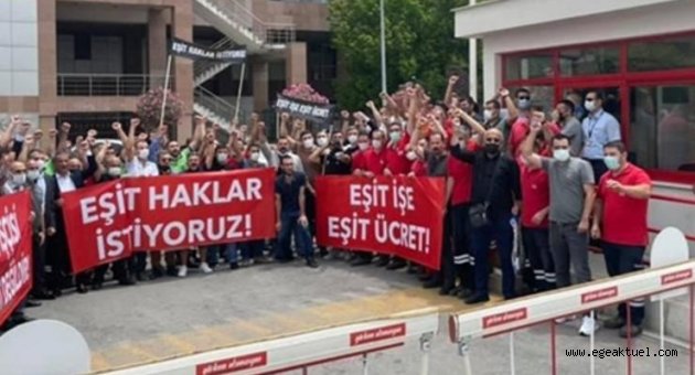 Çalışanlardan İzmir Büyükşehir Belediyesinde eylem