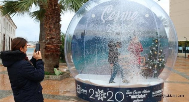 Çeşme’de ‘Kar Küresi’ sevinci