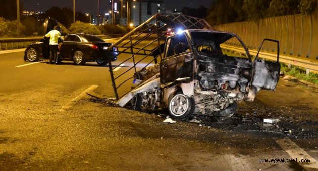 Çevreyolunda feci kaza: Çarpıştılar, küle döndü!