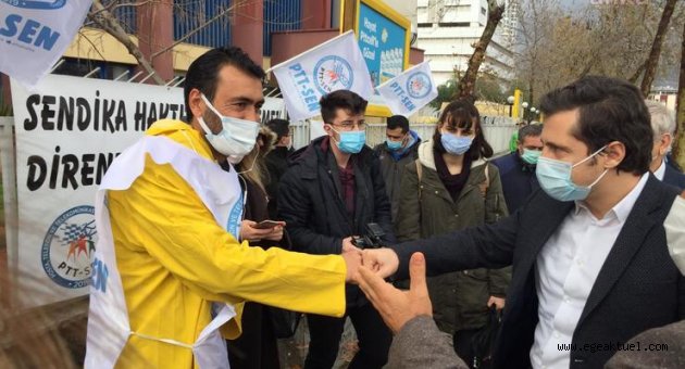 CHP İzmir'den PTT işçilerine destek