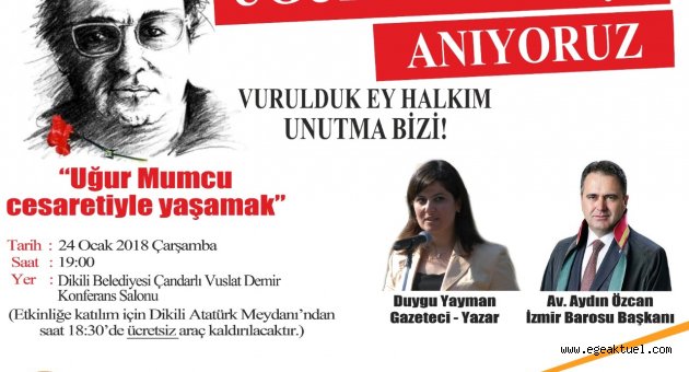 Demokrasi şehidimiz Uğur Mumcu anılıyor