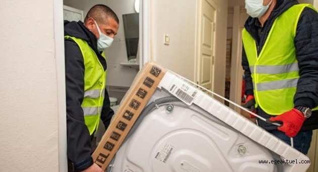 Depremzedelere beyaz eşya desteği sürüyor