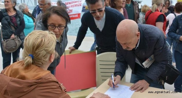 Dikili'de sahil güvenlik inşaatına tepki sürüyor