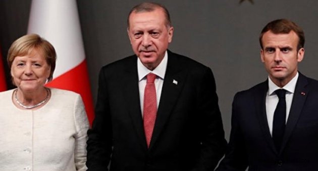 Erdoğan, Merkel ve Macron ile görüştü