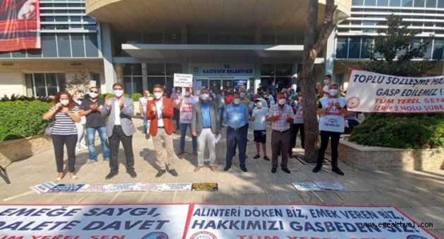 Gaziemir'de memurlar eylemlerini sürdürüyor