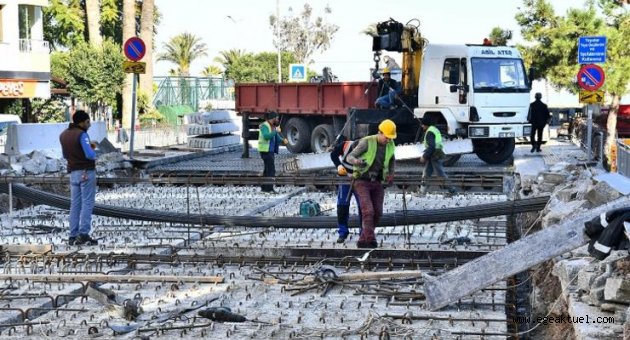 Güzelyalı’daki menfez yenileme çalışması yarılandı