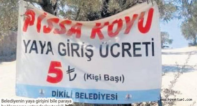 Halk plajına giriş ücretli