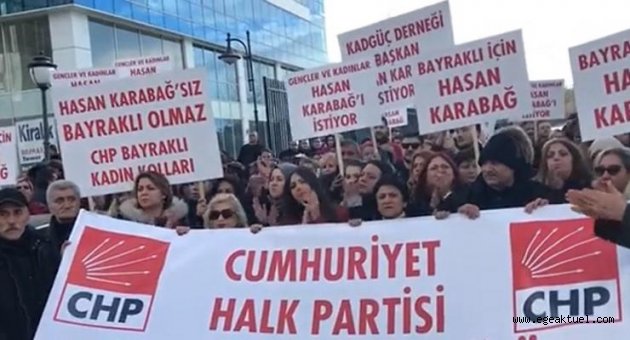 Hasan Karabağ için CHP önünde toplandılar