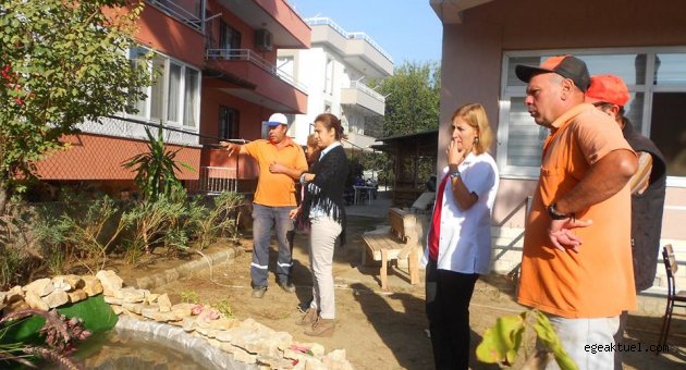 Huzurevi bahçesi güzelleşiyor