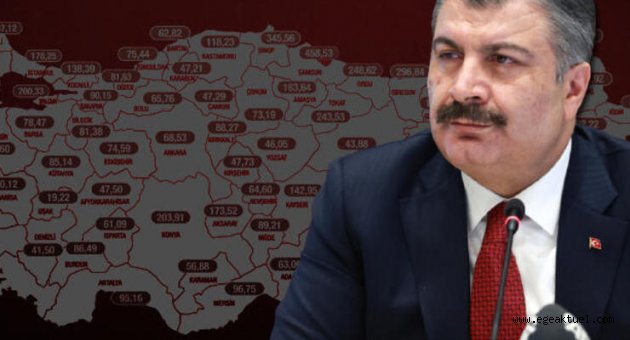  İşte illere göre haftalık vaka sayısı